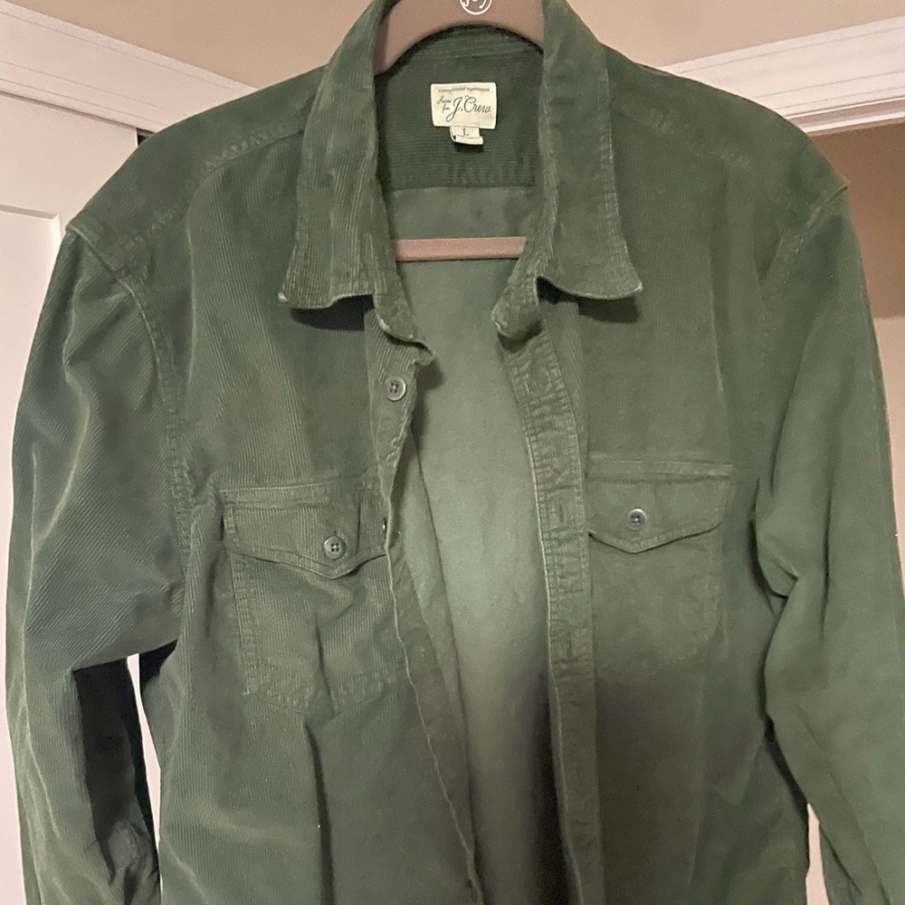 Jcrew green corduroy shirt